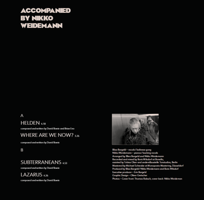 "Blixa Bargeld Sings David Bowie" Vinyl EP - Image 3